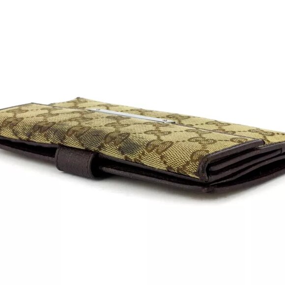 GUCCI wallet GG pattern beige canvas ?~ leather Authentic used C3841 - Picture 4 of 9